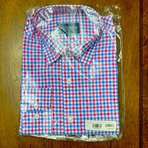 Lucchese San Antonio Men’s Shirt Blue/Pink Plaid Size Large